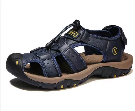 👟 2026 Sale — Over 16,000 Sold!🔥 Men's Genuine Leather Beach Shoes – Anti-Slip Sole 🏖️