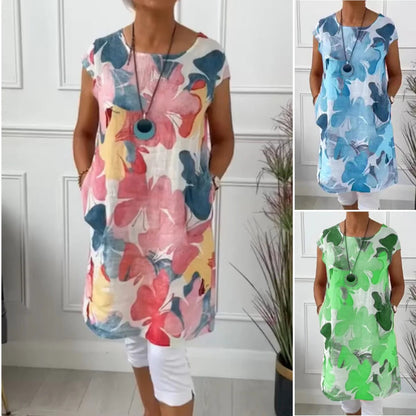 💃2026 Summer New Arrival 50% OFF💥💞Women's Loose Knee-Length Dress with Butterfly Print