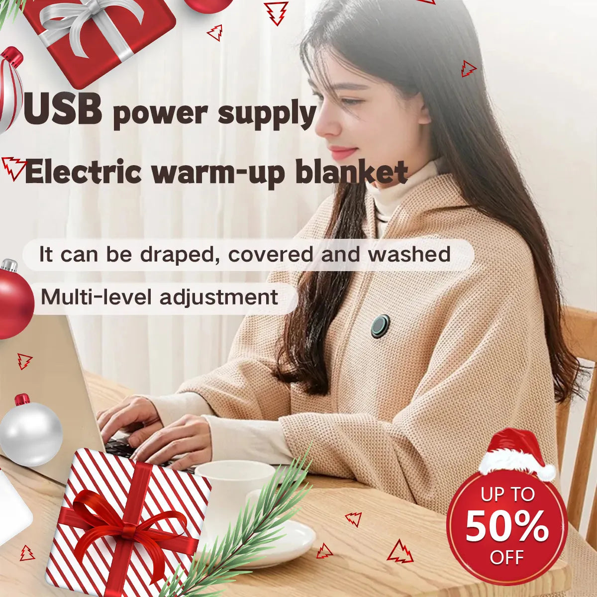 📢📢60   % OFF !!✨ Portable Heated Shawl