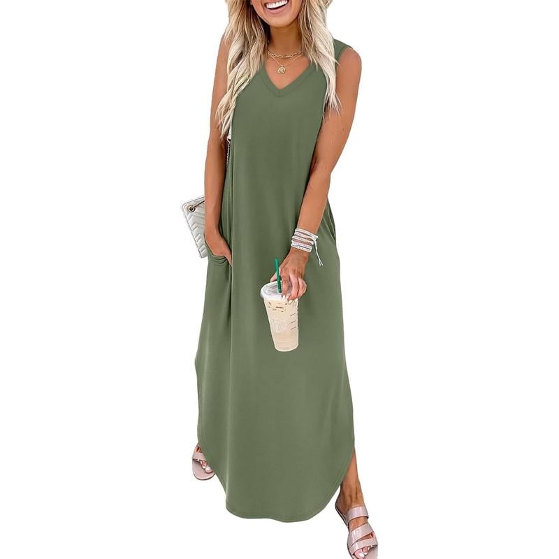 💖LAST DAY SALE 49% OFF!!💖Summer Dresses Maxi Dress Vacation Beach Sundresses with Pockets