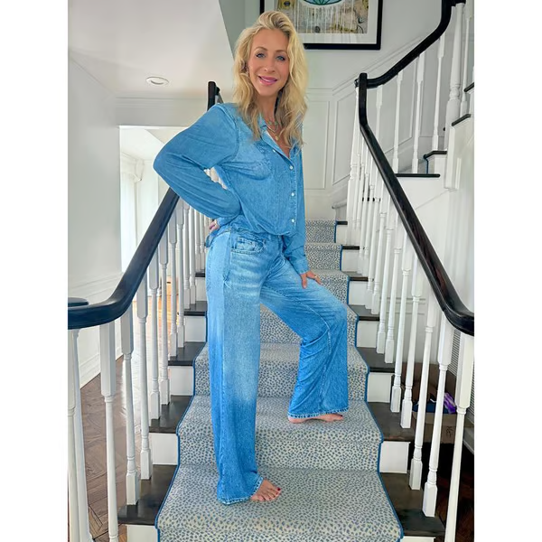 🌙 Denim Dreams Pajama Set – Cozy Fit, Soft Denim‑Look Loungewear for All Night Comfort 🌟