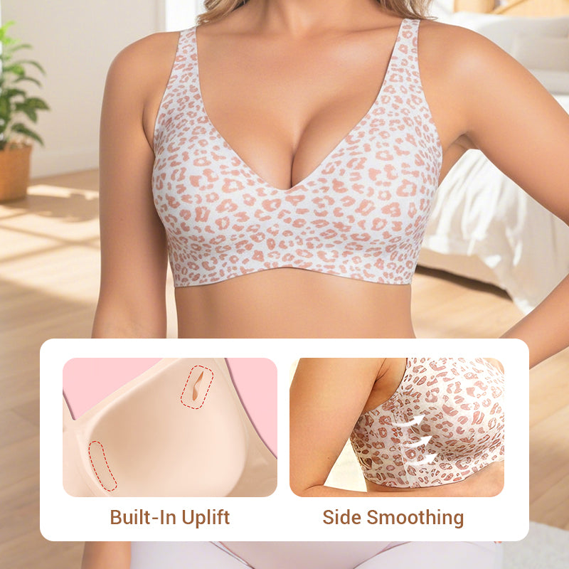 💗LAST DAY Special Price £12.99!⚡50K+ SOLD!!💕 Jelly Wireless Womens Comfortable Wireless Bras Push Up Bralettes Seamless Tshirts Bras Deep V Everyday Bras