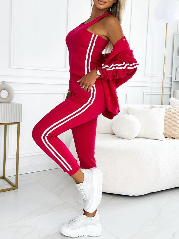 🔥Women's three-piece baseball jacket and pants set