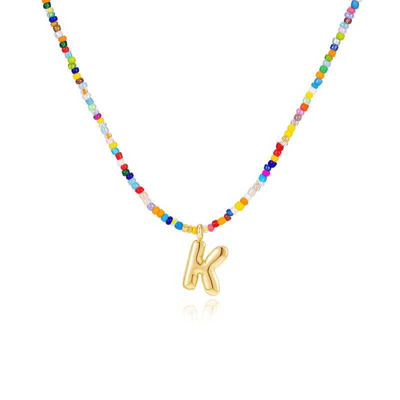 💜LAST DAY PROMOTION - 50%OFF💜 Letter Beaded Necklace for Women🔤A-Z