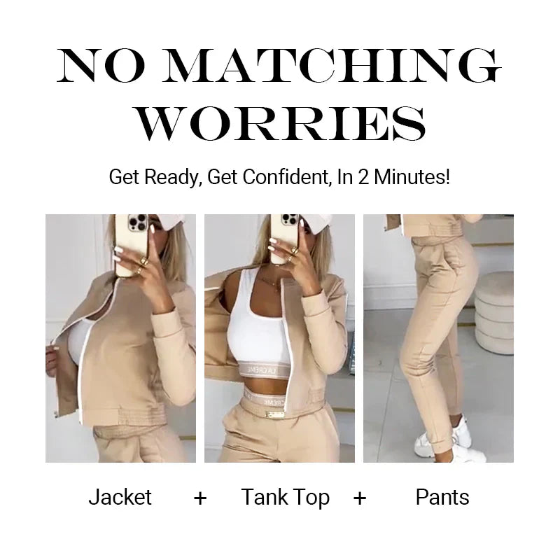 🎉New Year’s Hot Sales - 70% OFF😍Women's 3-Piece Zip-Up Tracksuits