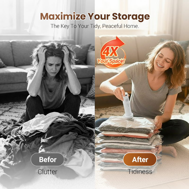 🏆⚡ 50K+ SOLD! Cordless Travel Vacuum Storage Compression Bag