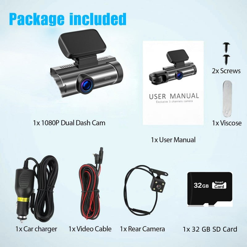 🖤Black Friday top seller!✨ 170° Wide-Angle Dash Cam with Dual Lens – 1080P HD, Night Vision & 24-Hour Parking Monitoring (Drive Safer, Save Every Moment!)