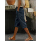 Women's Summer Capri Pants with Lace Cutout Detail