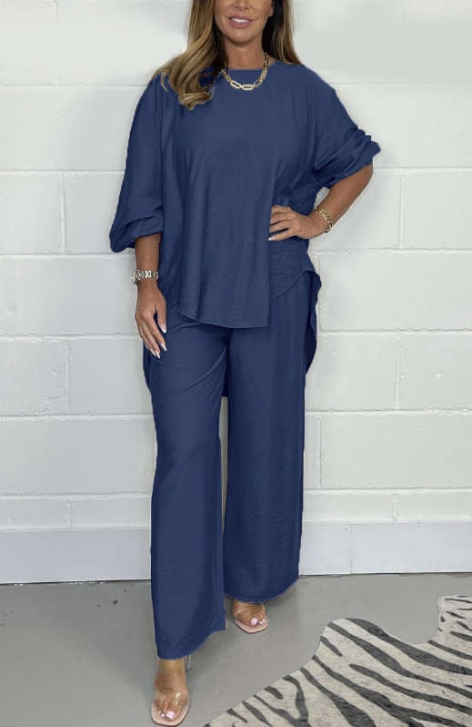 🎉Sizzling 60% Off! Women's Long Sleeve High - Waisted Wide Leg Pants Suit 🔥