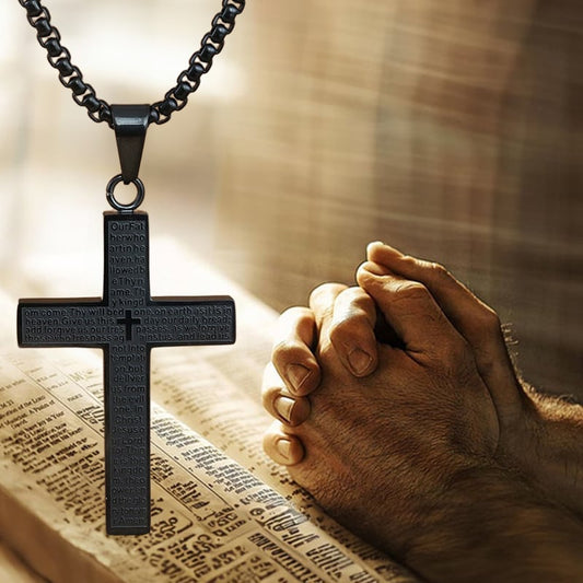🎉Buy 1 Get 1 Free🎉Lord's Prayer Scibble Cross Necklace
