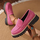 Women's Comfortable Chunky Slip On Platform Loafers