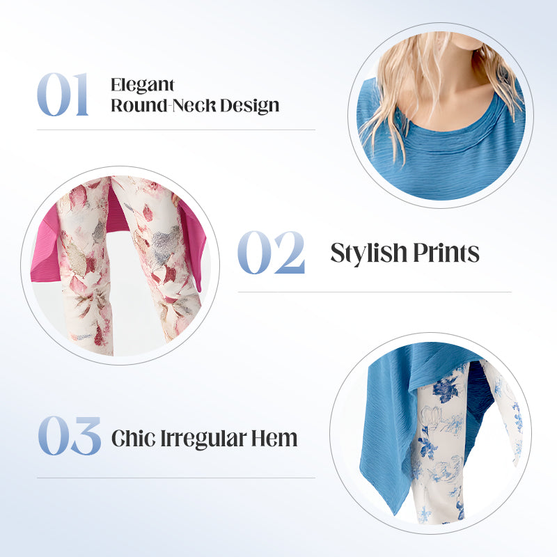 Women's Sleeveless Irregular Hem Top & Printed Pants Set