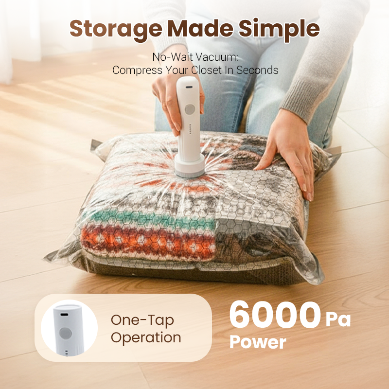 🏆⚡ 50K+ SOLD! Cordless Travel Vacuum Storage Compression Bag