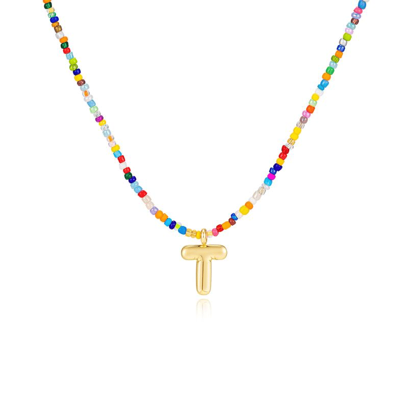 💜LAST DAY PROMOTION - 50%OFF💜 Letter Beaded Necklace for Women🔤A-Z
