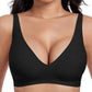 💗LAST DAY Special Price £12.99!⚡50K+ SOLD!!💕 Jelly Wireless Womens Comfortable Wireless Bras Push Up Bralettes Seamless Tshirts Bras Deep V Everyday Bras