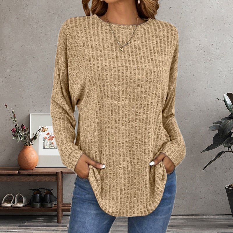 🎁Casual Long-Sleeve Top – Soft Knit, Loose Fit & Versatile Style for All Body Types 🌸🧥