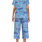 HOT SALE WOMEN'S PRINTED SHORT SLEEVE TOP WITH CAPRI PANTS LOUNGE & SLEEPWEAR SET