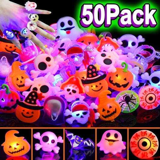⚡🔥LED Light Halloween Glowing Ring😍 - Set with 50pcs