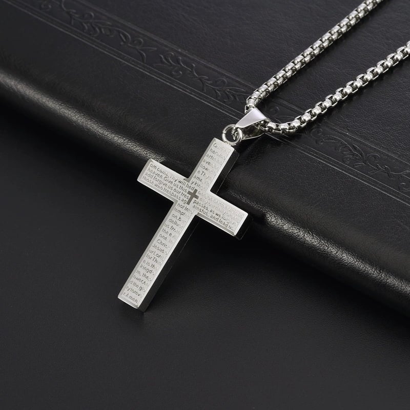 🎉Buy 1 Get 1 Free🎉Lord's Prayer Scibble Cross Necklace