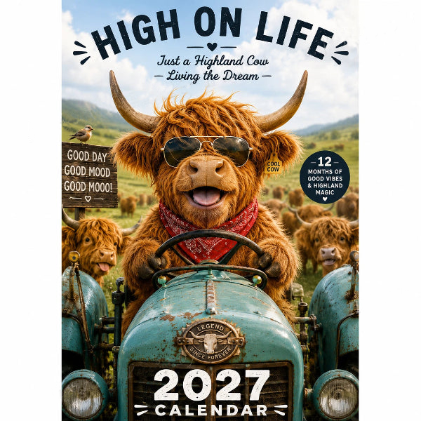 ✨️Surprise 60% Off！💥Each only ￡7.99🐮May 2027 bring you booming luck！🔥2027 Funny Highland Cow Wall Calendar | A4 Hanging Calendar |