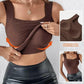 Women’s U Neck Thermal Tank Tops with Built-In Bra