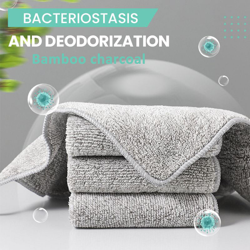 🌿Upgrade Cleaning Cloth - Bamboo Charcoal + Microfiber Hybrid 🏆 🧪 Lab-Tested Absorption | 🧤 Lint-Free | 🎁 Includes Storage Pouch
