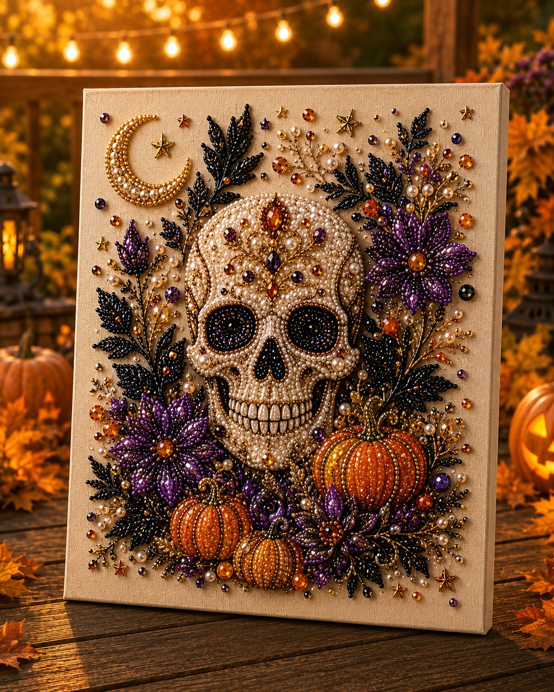🔥LAST DAY SALE ONLY ￡11.99!!  👻✨ Halloween Pearl Art DIY Kit – Turn Tiny Pearls into Spooky-Cute Magic