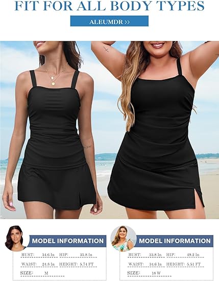 💥Last Day Special Sale 49% OFF🩱Women Vintage Tummy Control Two Piece Tankini Swimsuits