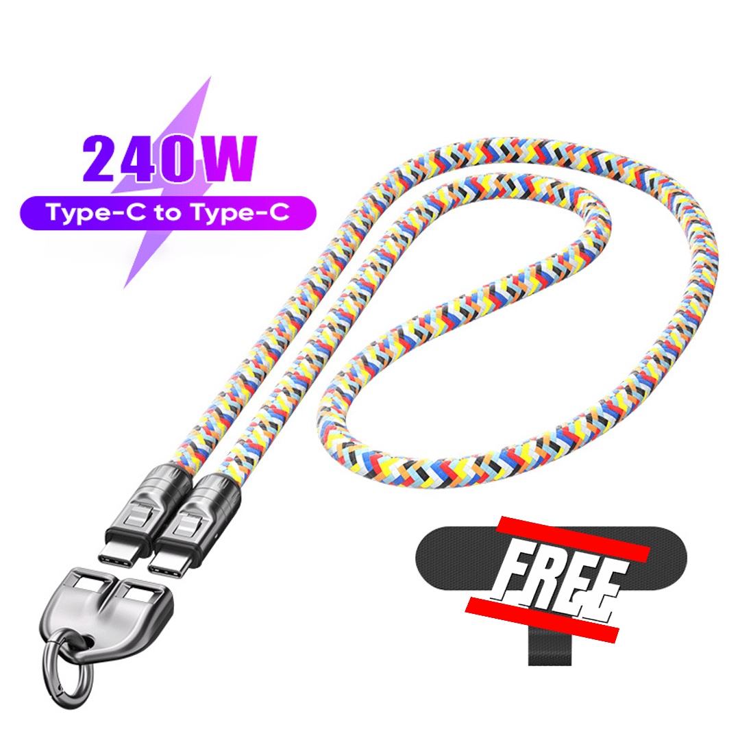 ⏰Last Day Special Price £9.99!!⚡C to C 240W Charging Cable with Wearable Bracelet Design