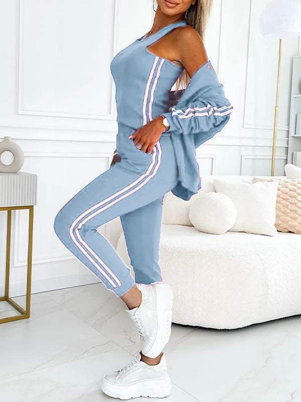 🔥Women's three-piece baseball jacket and pants set