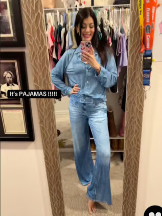 🌙 Denim Dreams Pajama Set – Cozy Fit, Soft Denim‑Look Loungewear for All Night Comfort 🌟