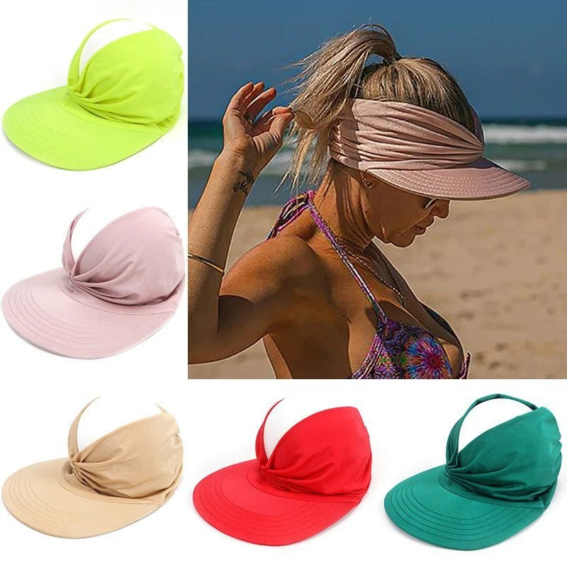 Summer Solid Color Sun Hat – Soft, Wide Brim & Elastic Fit