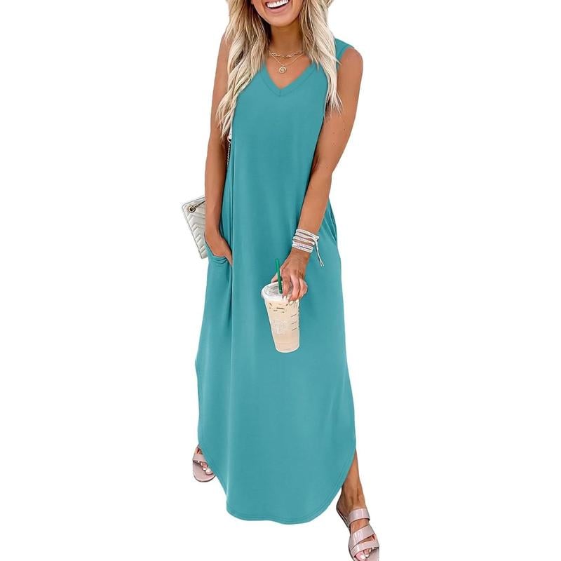 💖LAST DAY SALE 49% OFF!!💖Summer Dresses Maxi Dress Vacation Beach Sundresses with Pockets