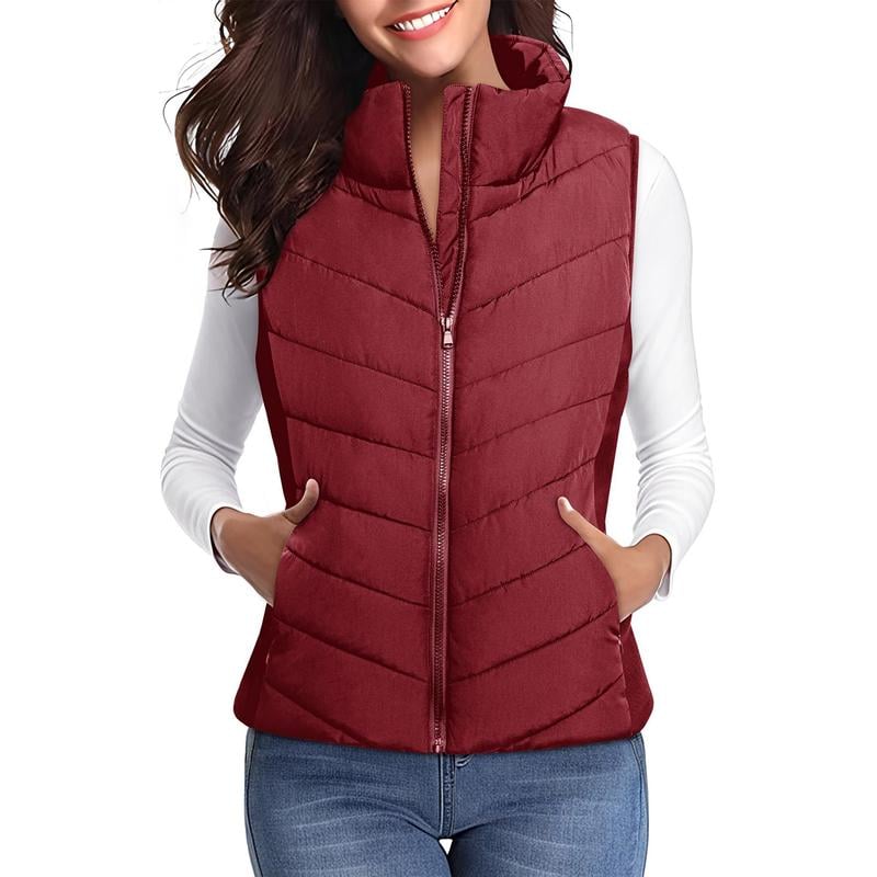 💖HOT SALE 49% OFF✨️Womens Sleeveless Zip Up Puffer Vest💗-Cozy Without Bulk
