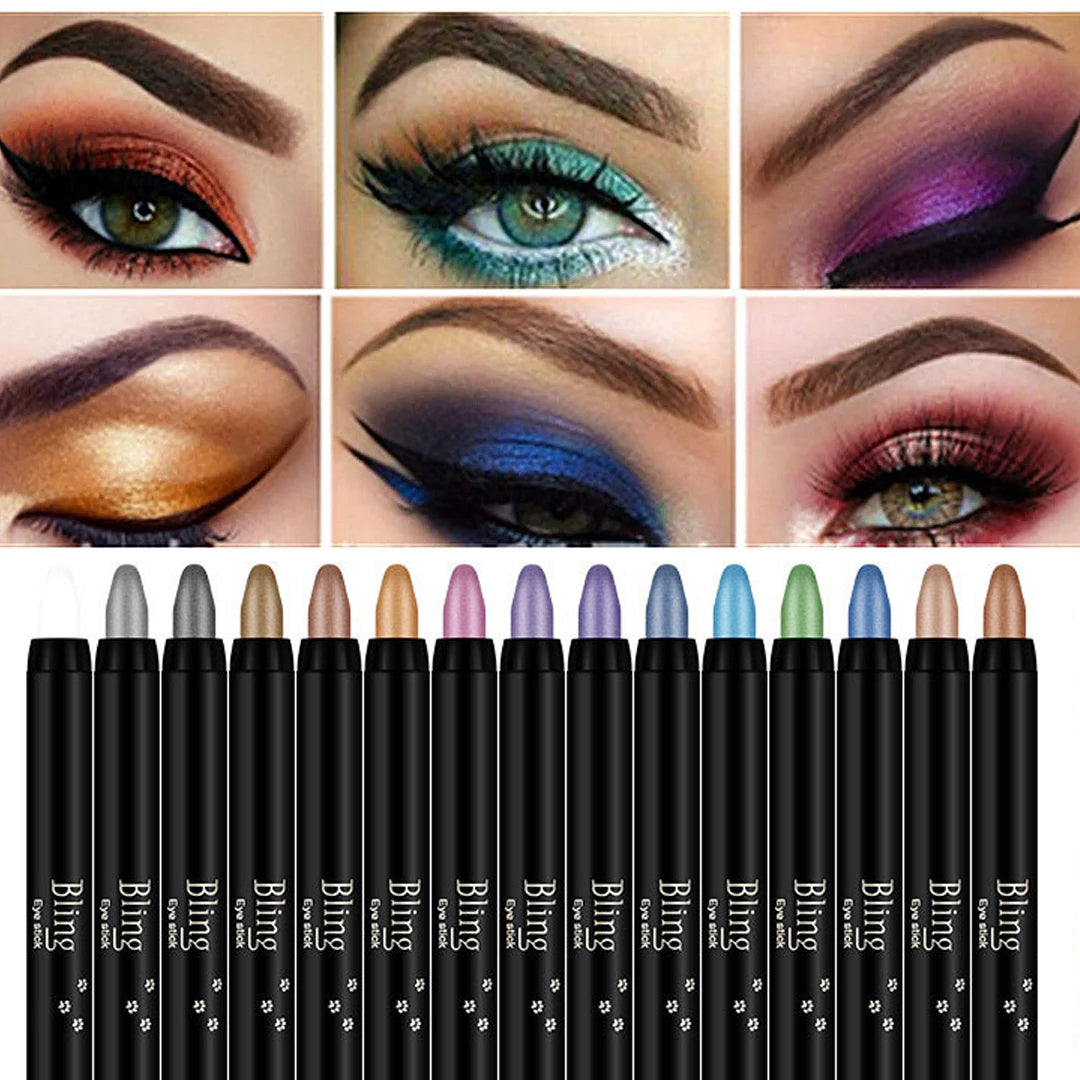 🎉15 Color Highlighter Eyeshadow Pencil Waterproof Glitter Eye Shadow Eyeliner Pen