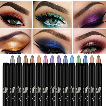 🎉15 Color Highlighter Eyeshadow Pencil Waterproof Glitter Eye Shadow Eyeliner Pen