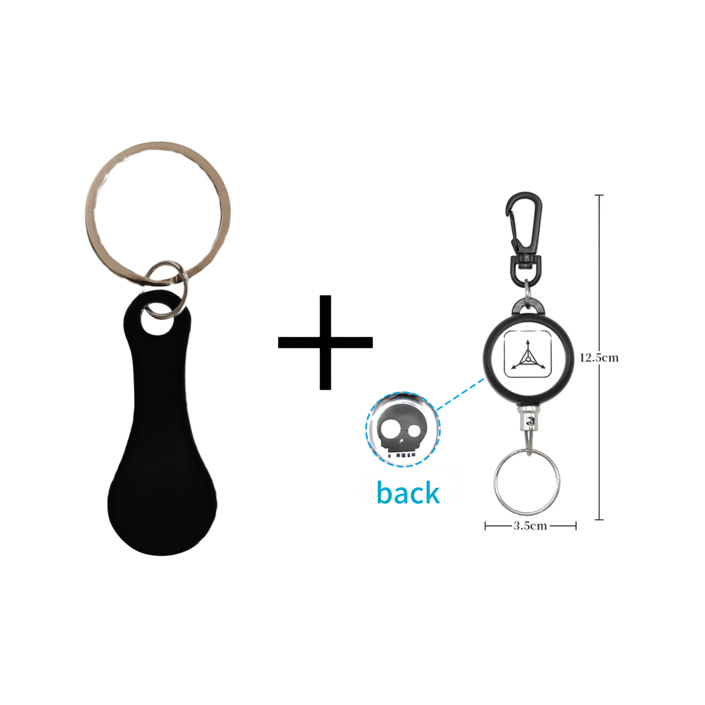 2 Pieces Stainless Steel Shopping Trolley Token Keyrings
