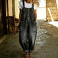 Women's Casual Baggy Denim Overalls with Pockets