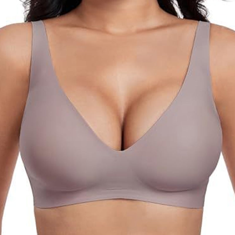 💗LAST DAY Special Price £12.99!⚡50K+ SOLD!!💕 Jelly Wireless Womens Comfortable Wireless Bras Push Up Bralettes Seamless Tshirts Bras Deep V Everyday Bras