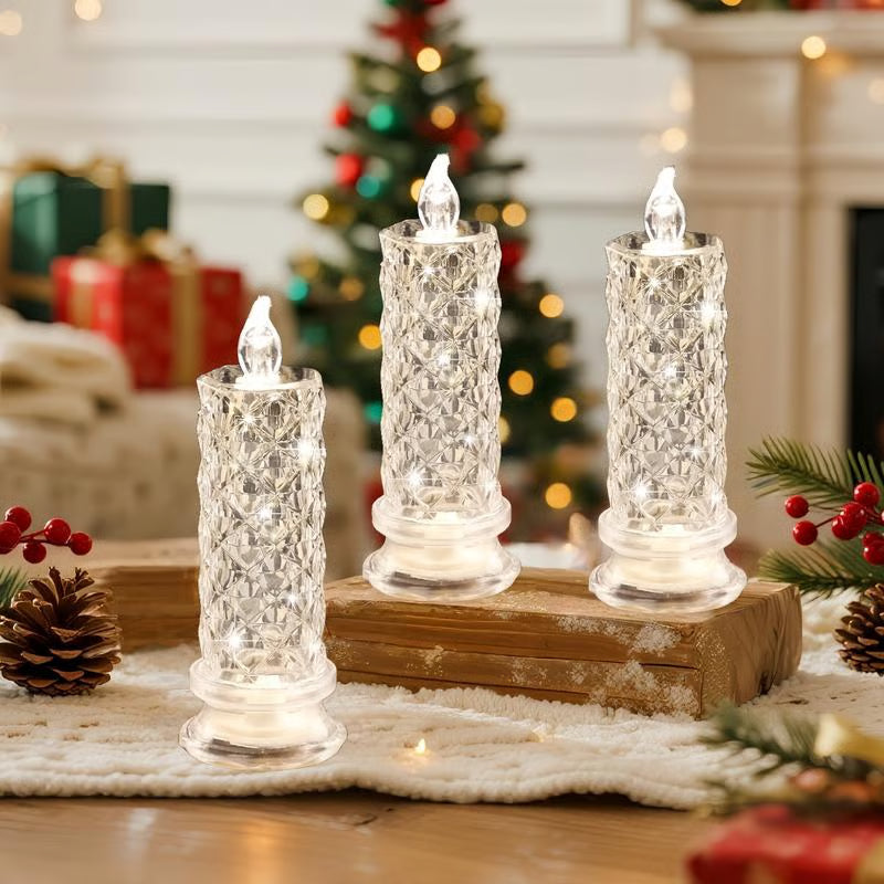 🔥Last Day 50% OFF🎁Set of 4 LED Crystal Candle Lights- Romantic Tabletop Night Lights