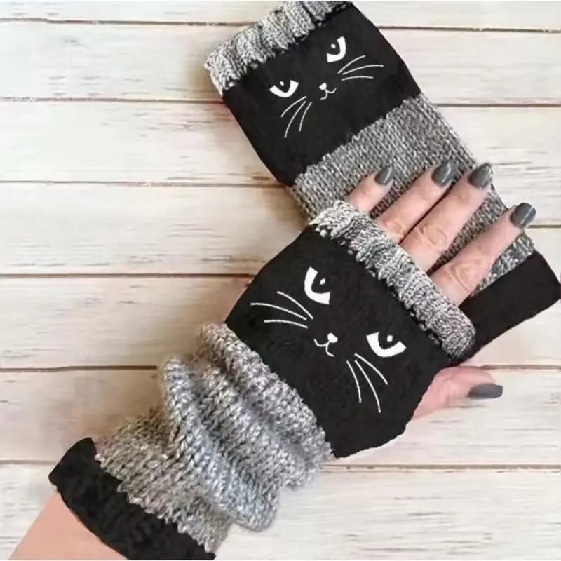 🎁Last Day Promotion 50% OFF🐱 Cute Women’s Knitted Cat Gloves — For Warm Hands & Free Fingers🧶