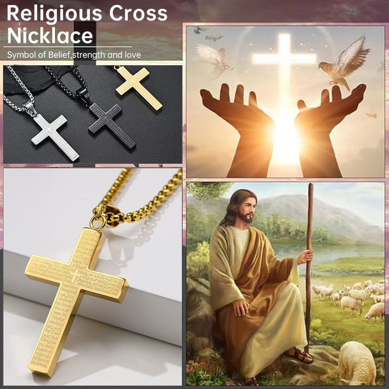 🎉Buy 1 Get 1 Free🎉Lord's Prayer Scibble Cross Necklace