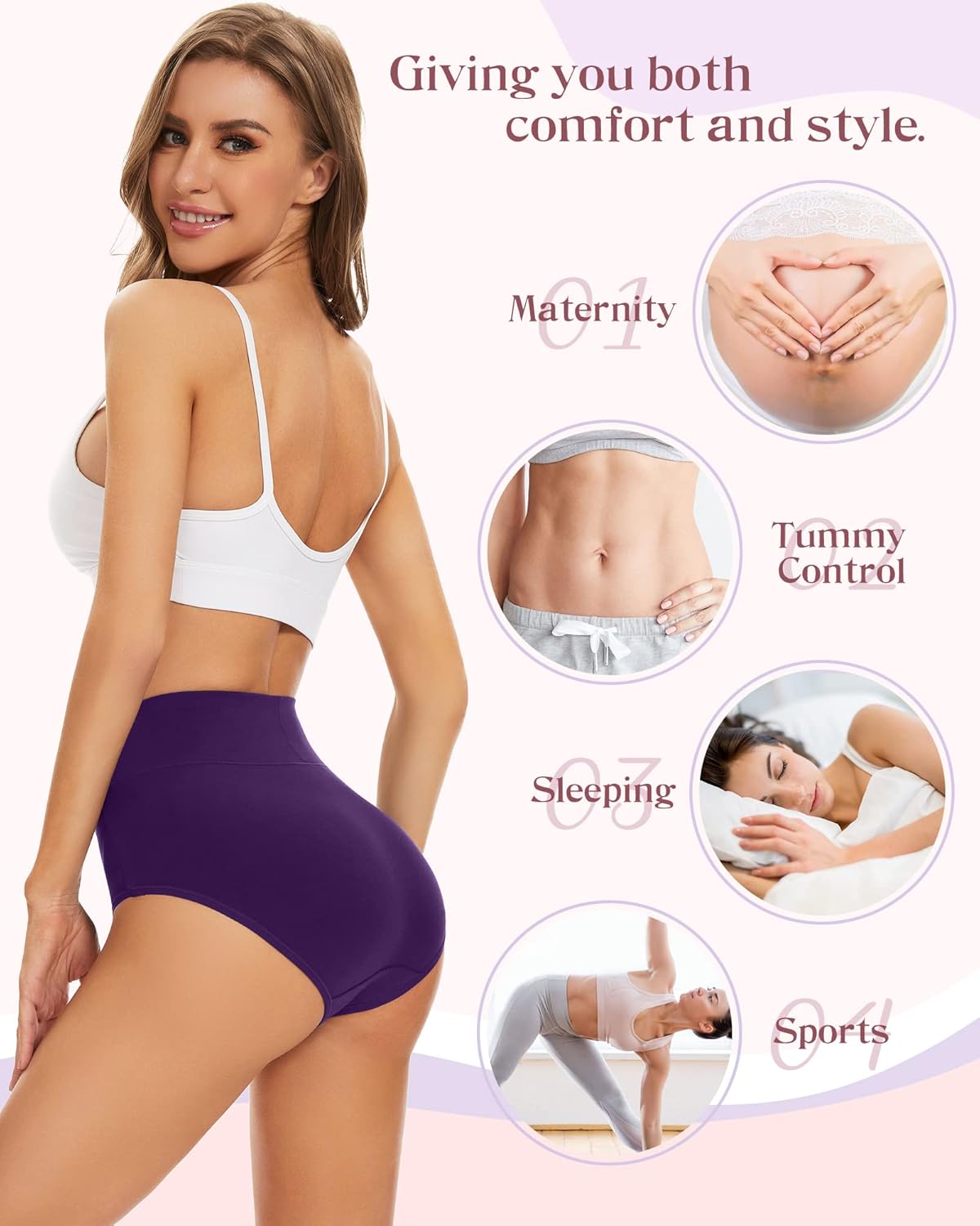 🎁Buy 1 Get 5 Packs✨Plus Size High-Waist Hip-Lifting Cotton Panties for Women