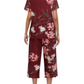HOT SALE WOMEN'S PRINTED SHORT SLEEVE TOP WITH CAPRI PANTS LOUNGE & SLEEPWEAR SET
