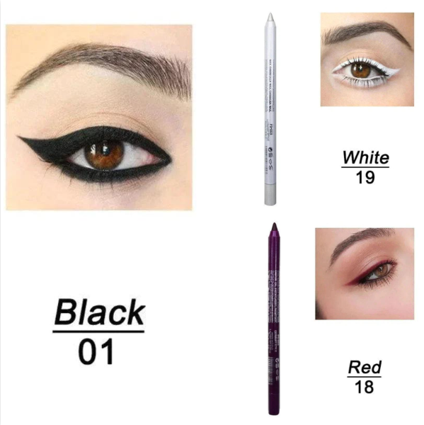 💜✨14-Pack Eyeliner Pencil Waterproof Colored Gel Liners with Metallic & Shimmer Finishes Smudge-Proof