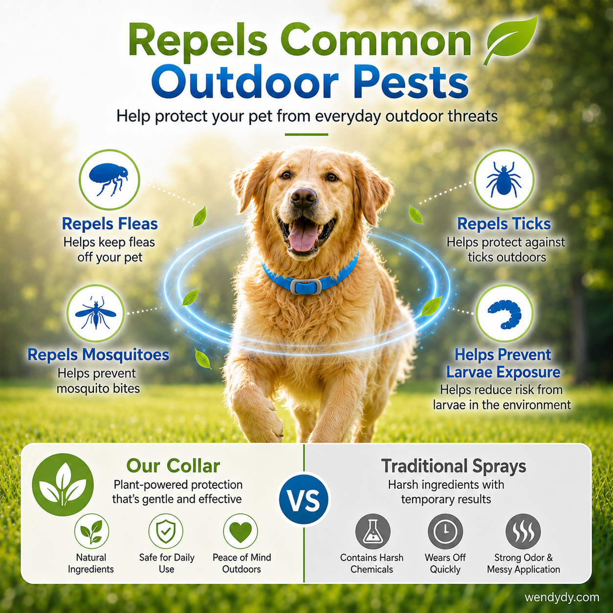 ⏰LIMITED TIME 50% OFF!🔥50K+ SOLD! Natural Essential Oil Pet Pest Repellent Collar🐶