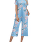 HOT SALE WOMEN'S PRINTED SHORT SLEEVE TOP WITH CAPRI PANTS LOUNGE & SLEEPWEAR SET