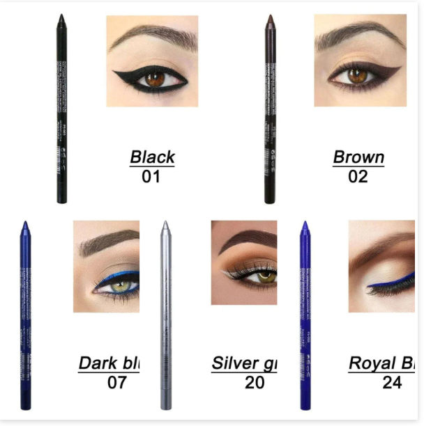 💜✨14-Pack Eyeliner Pencil Waterproof Colored Gel Liners with Metallic & Shimmer Finishes Smudge-Proof