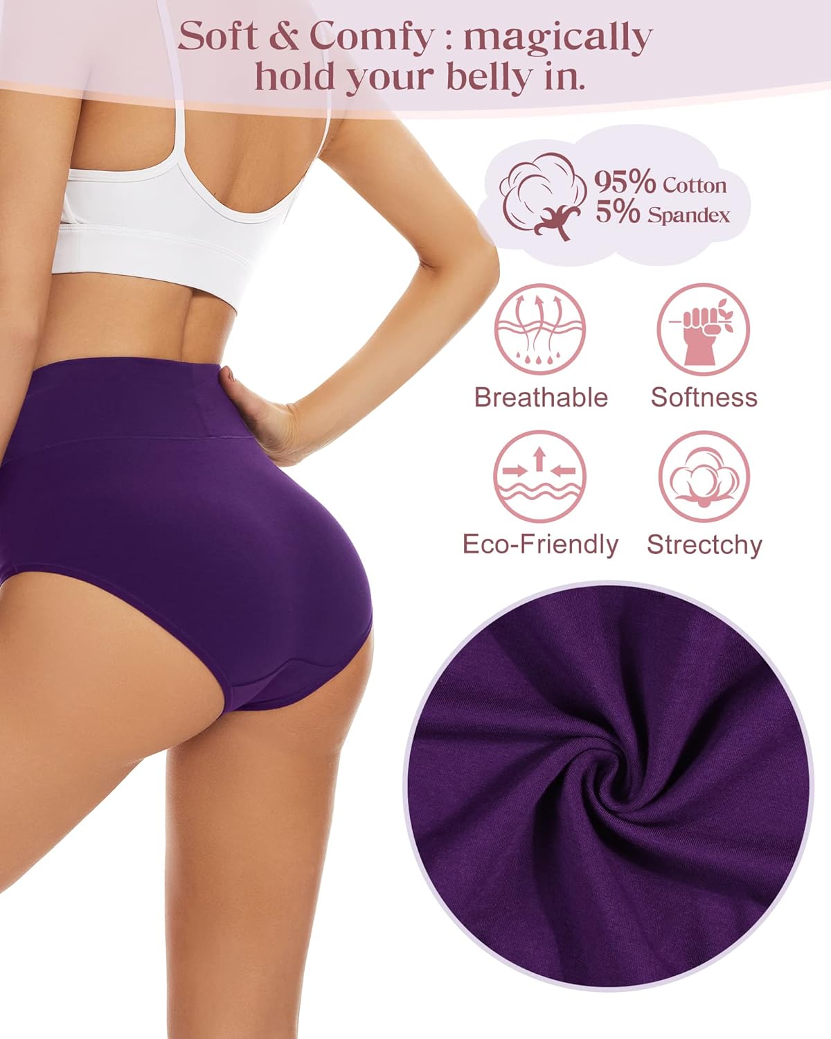 🎁Buy 1 Get 5 Packs✨Plus Size High-Waist Hip-Lifting Cotton Panties for Women