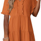 🔥2026 Summer Hot Sale 49% OFF🌈Women's V Neck Ruffle Casual A-Line Flowy Swing Shift Dress